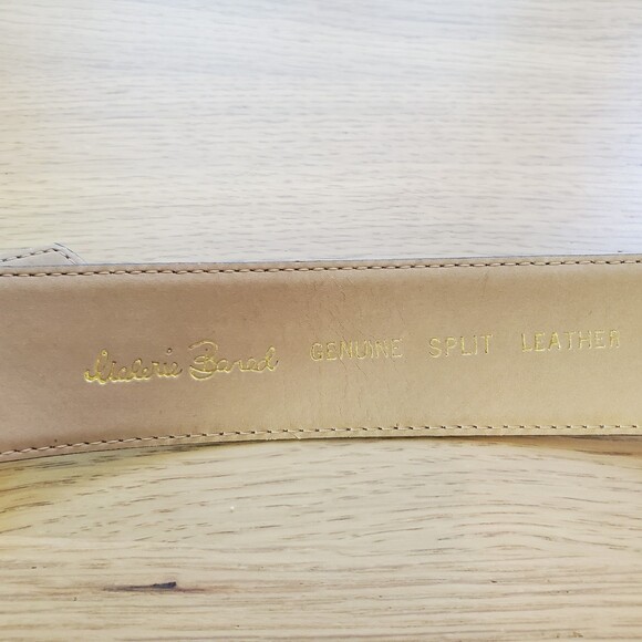 Vintage 80's Valerie Bared Gray Leather Belt - Picture 7 of 11